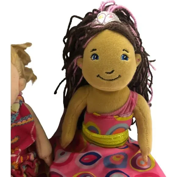2 Groovy Girls Dolls- Gabrielle & Sesilia Blonde & Brown Plush Manhattan Toy - Picture 3 of 9